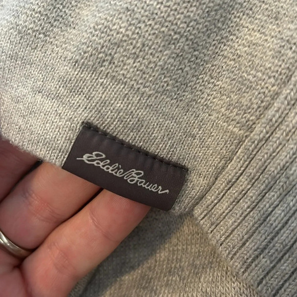 Eddie Bauer men’s gray quarter zip sweater size medium - Picture 5 of 9